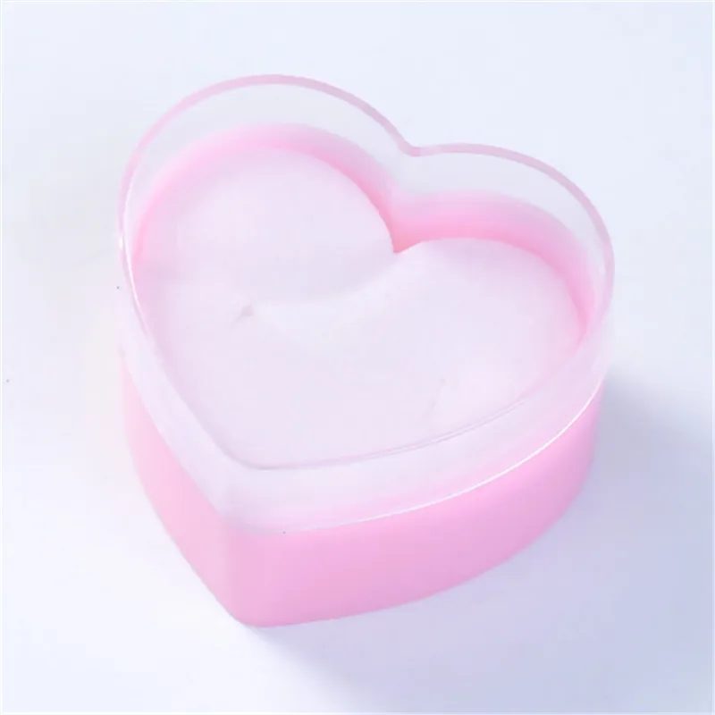DoreenBeads модные Пластик накопительные кольца контейнеры сердце розовый прозрачный Романтический сумка для подарков 48 мм х 43 мм (1 6/8 "), 5 шт