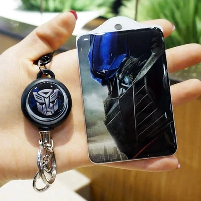 

Animation cartoon hard bus card sets of acrylic steel wire scalable easily buckle keychains bank card