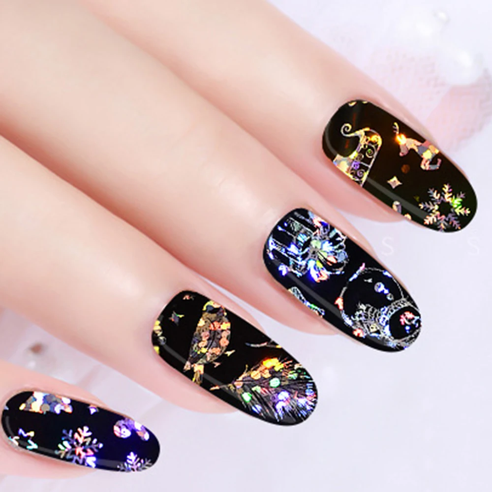 

Star Nail Stickers Christmas Snowflake Winter Star Rose Nail Transfer Stickers Applique Stickers Manicure Accessories 4PC/Bag