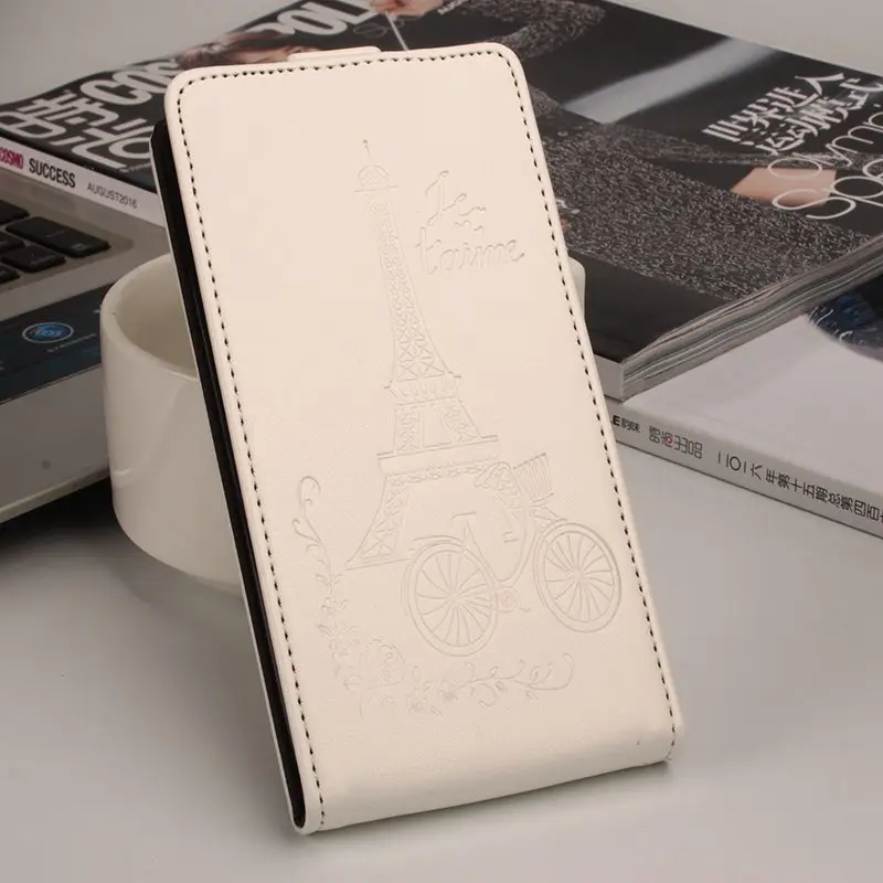 Бренд HongBaiwei для LG K8 тисненый Чехол-бумажник с Эйфелевой башней для LG K8 Lte K350 K350E K350N 5," K 8 4G вертикальный откидной Чехол - Цвет: Белый