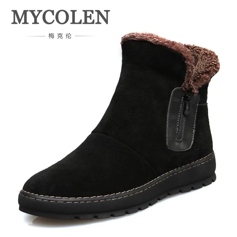 

MYCOLEN Hot Sale Brand 2018 Winter Men Boots Cow Suede Leather Shoes Men Fashion Footwear Ankle Boots High Men's Shoes Scarpe