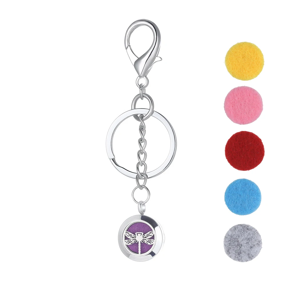 Legenstar 316 Stainless Steel Keyrings Keychains Dragonfly Aromatherapy