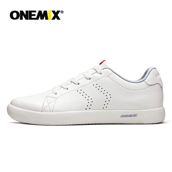 

ONEMIX Men White Casual Shoes Black Skateboarding Shoes Sport Trainers Lightweight Running Sneakers