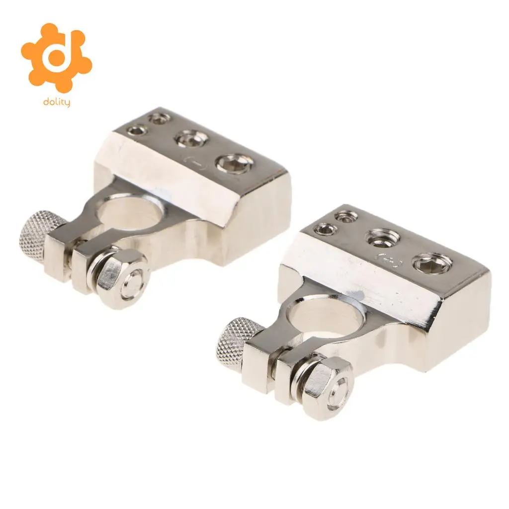 Pair Auto Positive Negative Battery Terminals Clamps Connectors Dustproof