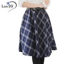 Women’s Plaid Skirts Tartan Woolen Plaid Skirts Kilt Winter Wool Umbrella A Line Vintage Plaid Skirt Pleated Wool Tartan Skirts