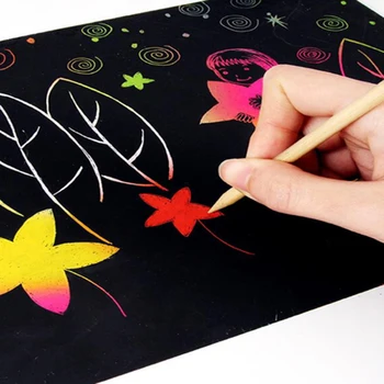 

10Page Creative 19x26cm Large Color Magic Scratching Book Paper Coloring Notebook for Children Toddler DIY Toys Educational Tool