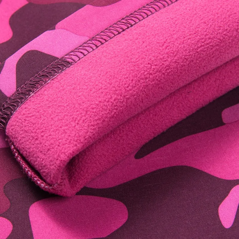Otoño Invierno camuflaje Solfshell fleece Pant mujeres al aire libre Camping pesca senderismo impermeables pantalones calientes a prueba de viento