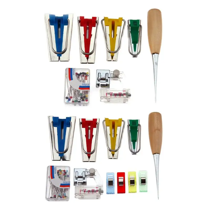 النسيج آلة صناع التحيز الشريط ملزم التقط أداة الخياطة القدم اللحف هدب اليد أداة تعيين ل خليط