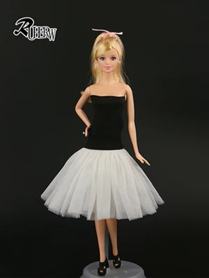 1 шт., модное балетное платье, Одежда для куклы Барби, высокое качество, короткое платье - Цвет: C09