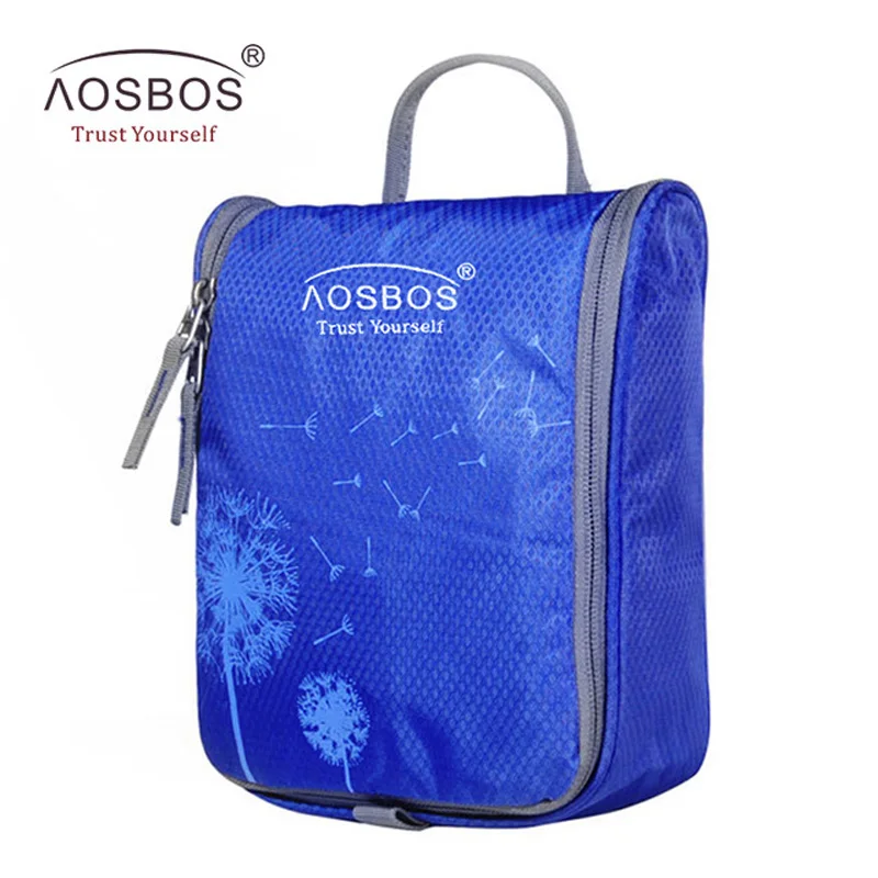 Aosbos, Большая водонепроницаемая косметичка для женщин и мужчин, нейлоновая косметичка для путешествий, органайзер, чехол, несессеры, косметический набор - Цвет: blue1