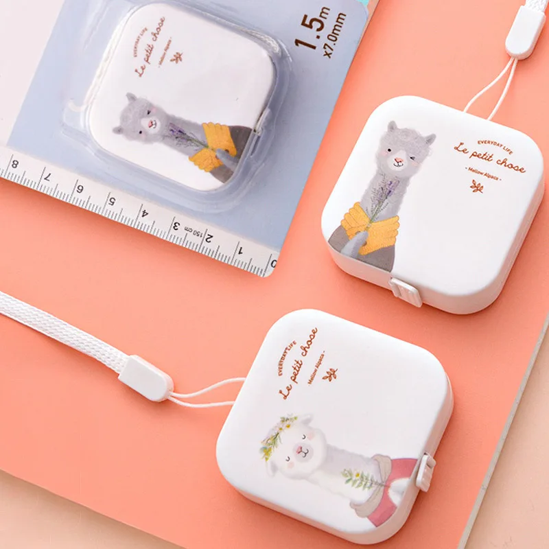 

1Pcs high quality tape measure Cute cartoon leather mini tape measure School supplies Metric units and Imperial units
