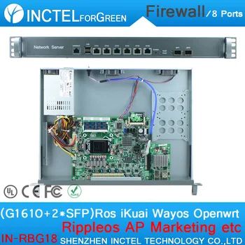 

6* 82574L 2 Groups Bypass Rack Ears 1U Fortigate Firewall with G1610 CPU 1000M 2 82580DB fiber ports