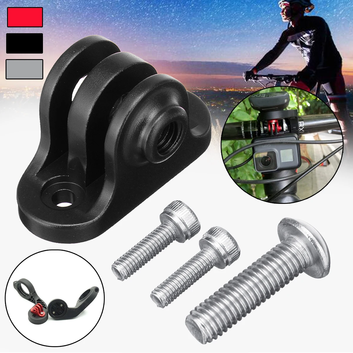 

Bicycle Computer Camera Tripod Adapter Converter Mount For Gopro & Garmin Edge Bryton Computer Extension Mounts Accessories