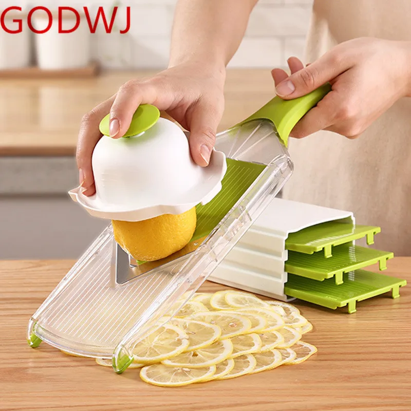 

GODWJ Stainless Steel Lemon Orange Grapefruit Kiwi Fruit Slicer Cutter Vegetable and Fruit Slicing Tools Kitchen Gadgets