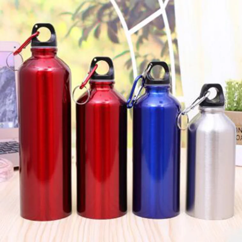 Download Steel Sport Water Bottle With Carabiner Mockup - Aluminum ...
