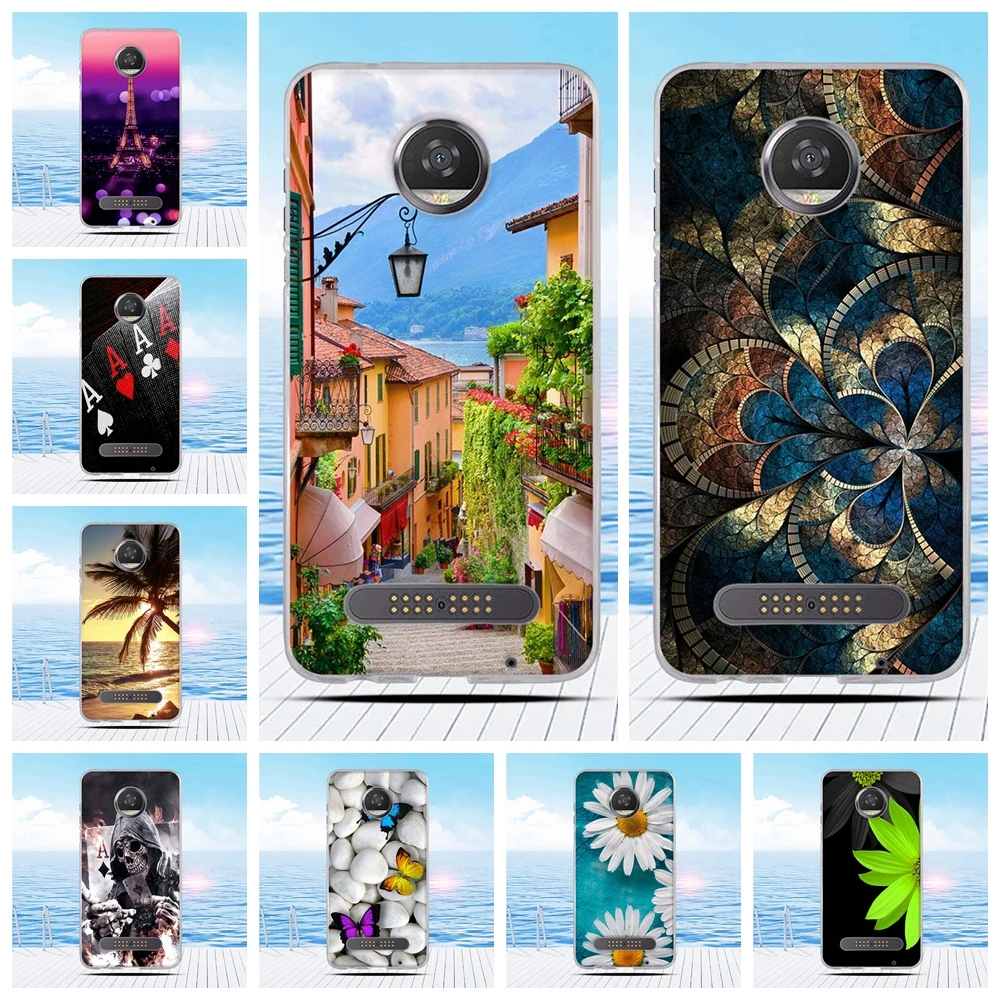 Cartoon 3D Relief Printing Pattern Back Cover TPU Soft Silicone Case Coque Capa Funda For Motorola Moto Z2 Play Z (2nd Gen) | Мобильные