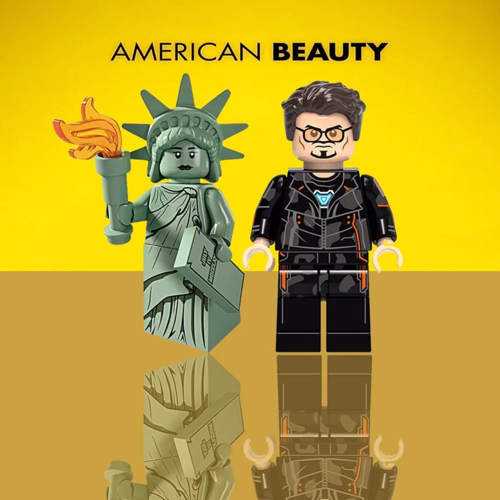 

Hot Sale Statue Of Liberty Super heroes Iron Man Mera building blocks models bricks legoingly hobbies toy children kits gift T35
