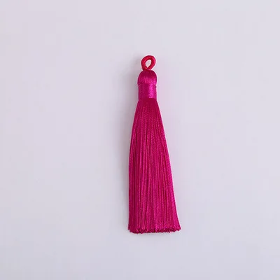 Mibrow, 5 шт./лот, длина 8 см, многоцветная, хлопок, шелк, кисточка, шнуры, кисть для сережек, Очаровательная подвеска, атласная кисточка, сделай сам, для изготовления ювелирных изделий - Цвет: Rose Red