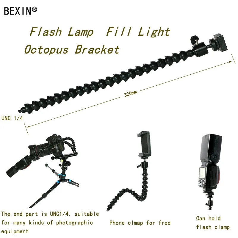 Flexible arm Bracket Bendable Flash Light Stand dslr camera Flash Bracket adapter mount hot shoe fl