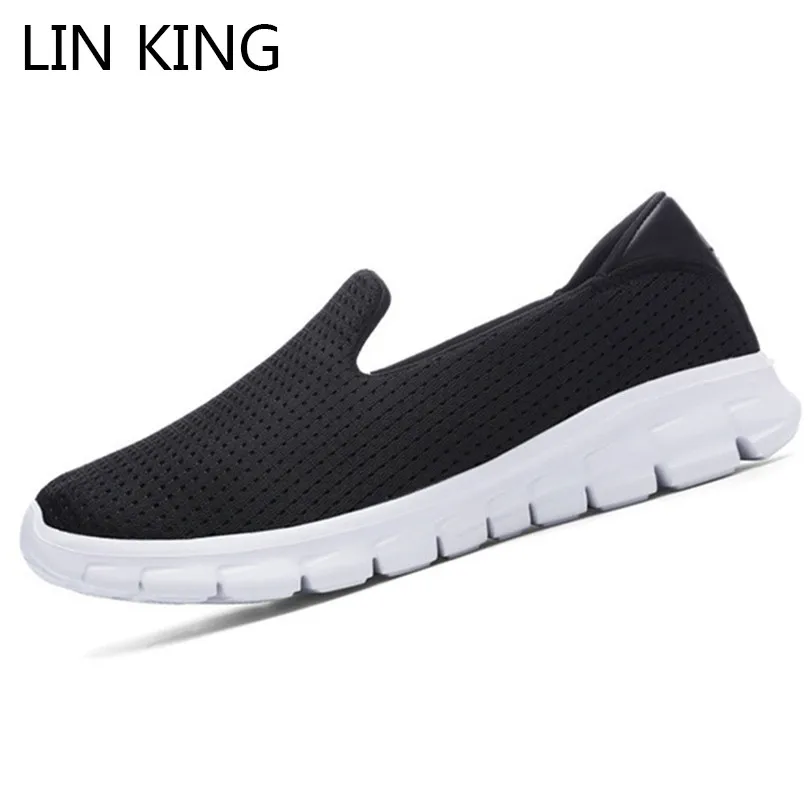 

LIN KING Casual Women Summer Shoes Breathable Mesh Single Work Shoes Outdoor Slip On Lazy Sneakers Woman Loafers Plus Size 42