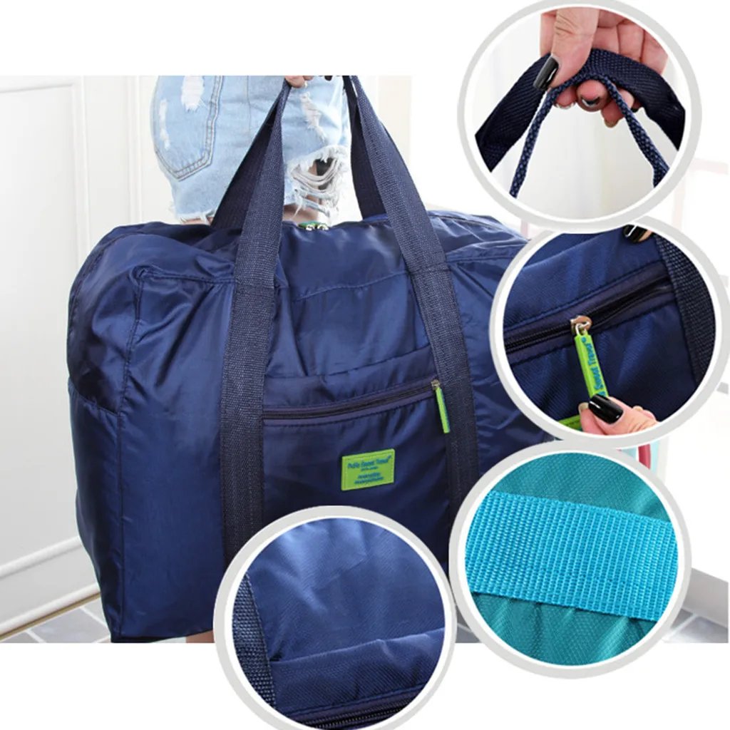 Waterproof Nylon Travel Bags Women Men Large Capacity Folding Duffle