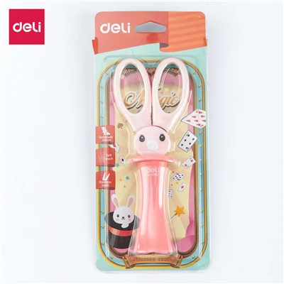 DELI школьные ножницы E6065 милые Kawaii Кролик DIY Дневник украшения ножницы ручной работы Ножницы Бумага для детей и студентов канцелярские принадлежности - Цвет: Розовый