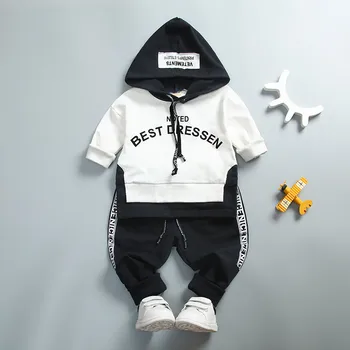 

New Boys Spring Autumn Clothes Hooded Sweater Pants 2pc Suit Baby Boys Wear Kids Outfit Casual Suit 4sets/lot