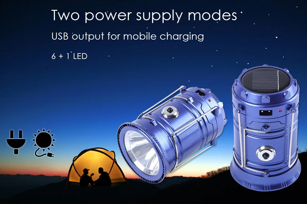 7-LED Stretchy Camping Lantern Torch Flashlight Lamp Emergency Tool