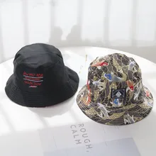 Винтажные хлопковые мужские шляпы в рыбацком стиле с вышивкой в виде рыбы, повседневные Летние Осенние женские Панамы для рыбалки