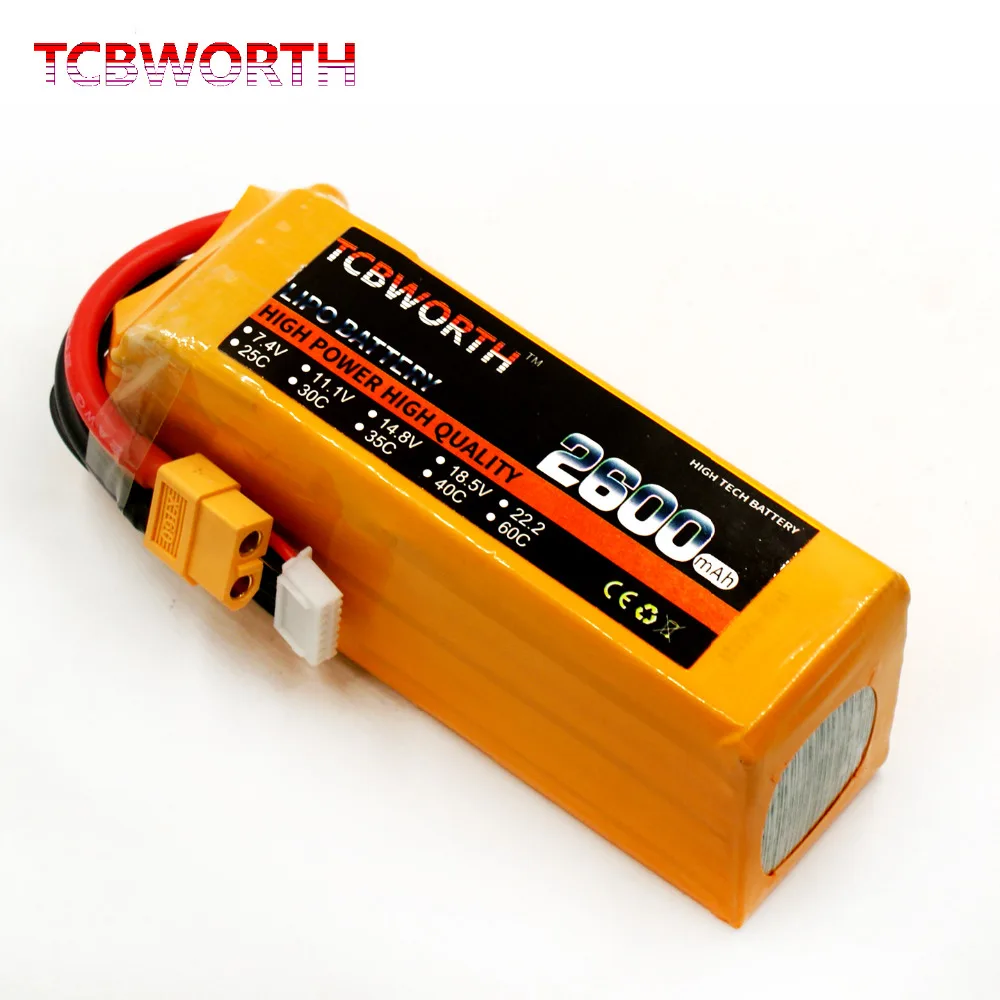 

TCBWORTH RC LiPo battery 22.2V 2600mAh 30C 6S For RC Airplane Drone Car Remote Control Model Batteries LiPo 2600mAh 6S