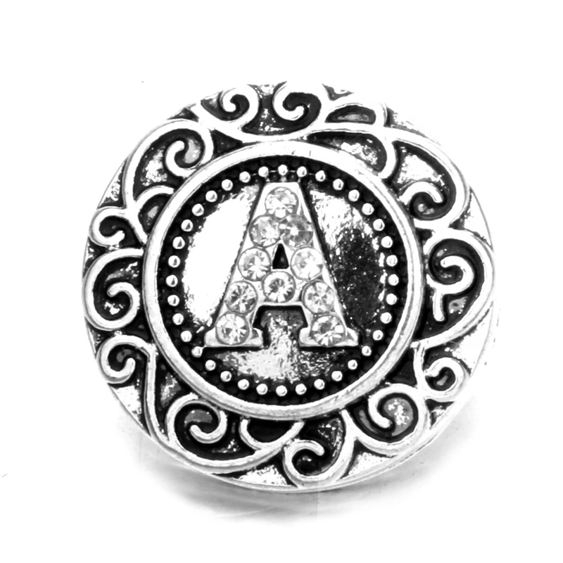 Charm Snap Button 18MM Snap Chunk Button Diy 26 English Letter A-Z Mixed Lots Charm Snap Button 18MM Snap Chunk Button Diy 26 English Letter A-Z Mixed Lots