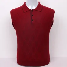 Темные зерна большой плед Коза кашемир Мужская Бутик пуловер свитер и пуговицы Поло-воротник черный 3 вида цветов S/ 105-3xl/130