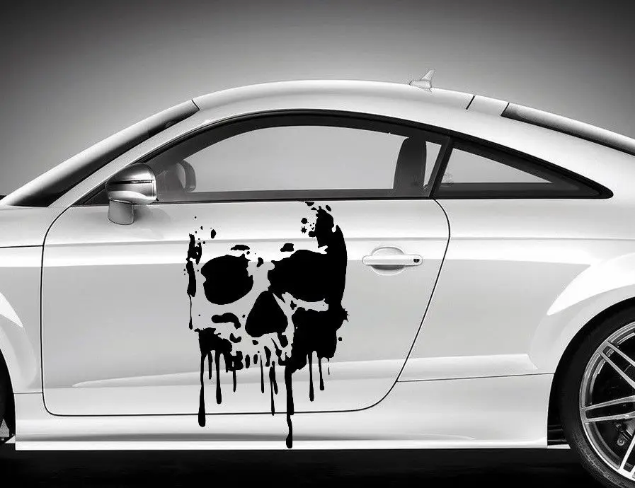 

D037 Skull Blood Sticker Black Gloss 70x45cm Sticker Car Foil Graphic