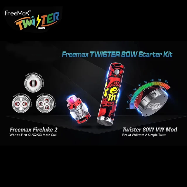 Oryginalny Freemax Twister 80W zestaw startowy 2300mah baterii parownik Vape długopis z Fireluke 2 zbiornik o pojemności 5ml E papierosy zestaw tanie tanio Z Baterią Cylindrical Shape None Metal 2300 mAh Freemax Twister 80W Starter Kit Wbudowany 24 7 x 101 6mm 24mm x 47 8mm Oryginalny Freemax Twister 80W zestaw startowy 2300mah baterii parownik Vape długopis z Fireluke 2 zbiornik o pojemności 5ml E papierosy zestaw tanie tanio Z Baterią Cylindrical Shape None Metal 2300 mAh Freemax Twister 80W Starter Kit Wbudowany 24 7 x 101 6mm 24mm x 47 8mm