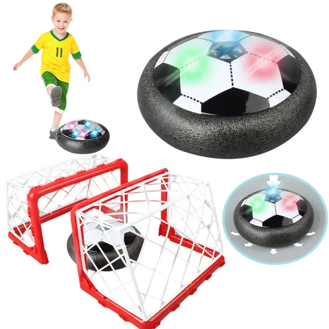 Children Boys LED Electric Football Toys Set Air Levitation Game Indoor