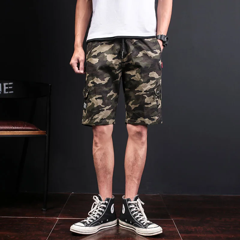 Камуфляж карго-шорты камуфляжные для мужчин s мужские шорты в повседневном стиле свободные работы шорты для женщин Человек Военная Униформа короткие штаны