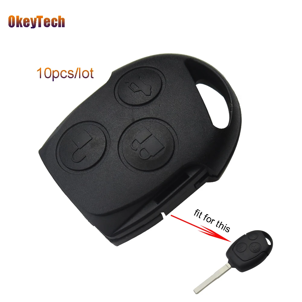 

Okeytech 10pcs/lot 3 Buttons No Blade For Ford Mondeo Focus 2 3 Festiva Fiesta Transit Remote Blanks Keyless Car Key Shell Case