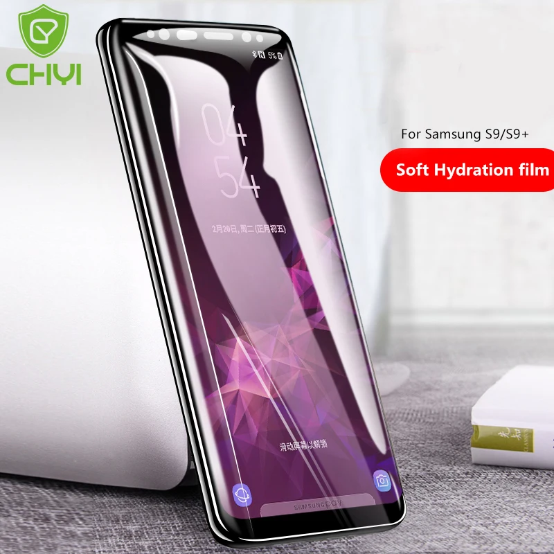 CHYI 3D изогнутая Гидрогелевая пленка для samsung Galaxy S9 plus S10 5G защита экрана S9+ S8 полное покрытие с инструментами не закаленное стекло