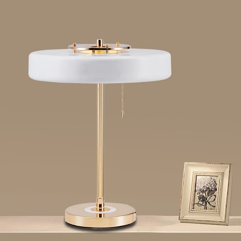 

Modern Plate Gold 2 Light Led Table Lamp Minimalism Frosted Reading Lamp Mable Table Light for Study Room Bedside Lamps
