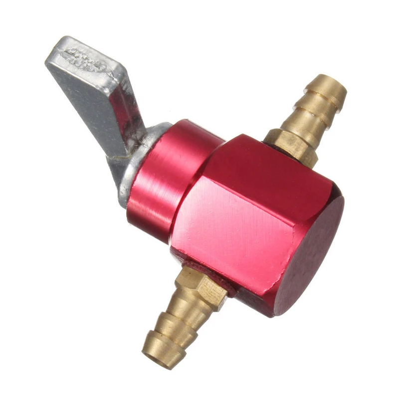Motorcycle Accessories 1pc 6mm On-Off Petrol Fuel Tap Durable Aluminium Petcock Valve Fuel Switch Motor Cycle Scooter ATV Red