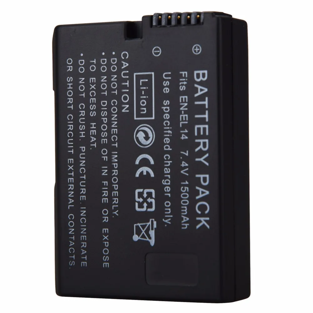 

1500mAh EN-EL14 EN-EL14a Battery Pack for Nikon P7200 P7700 P7100 D5500 D5300 D5200 D3200 D3300 D5100 D3100