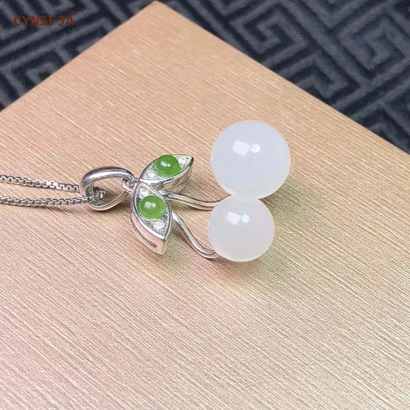 925 Silver Inlaid Jade Lucky Jade Pendant Nephrite Certified Natural Chinese Hetian White Jade High Quality Birthday Gifts Fine Jewelry