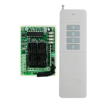 

200-3000M Transmitter System DC 12V 10A 4CH Channel RF Wireless Relay Remote Control Switch 315MHZ/433MHZ