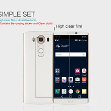 Nillkin супер прозрачный, с защитой от отпечатков пальцев Экран из закаленного стекла для LG V10(5,7 дюймов) защитная пленка HD защитная пленка; розничные продажи; Посылка