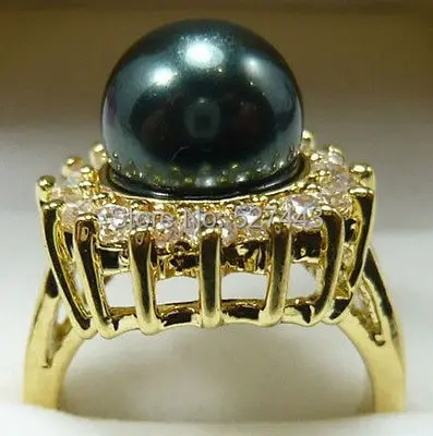 

Wholesale FREE SIPP>>Genuine Black South Sea Shell Pearl Ring AAA Grade