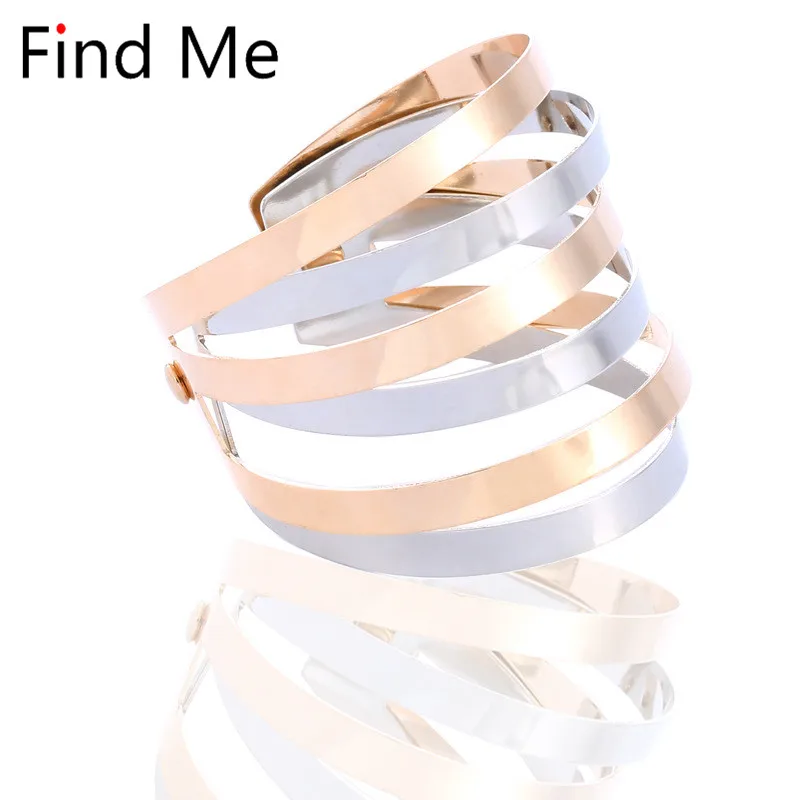 

Find Me 2019 new Fashion multilayer Hollow out Cuff Bracelet For Women Vintage punk boho multilayer Bracelet Jewelry wholesale