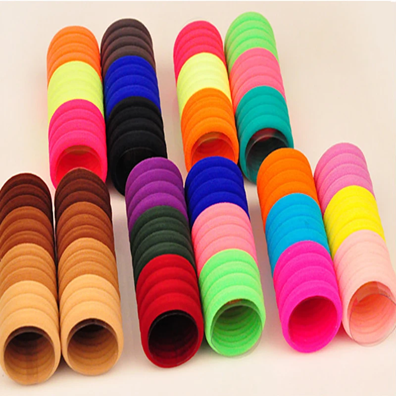 

100pcs Mix Colors Elastic Hair Bands Rubber Hair Ring Ponytail Holder Gum For Girls Women Hair Rope Hair Accessories Scrunchies