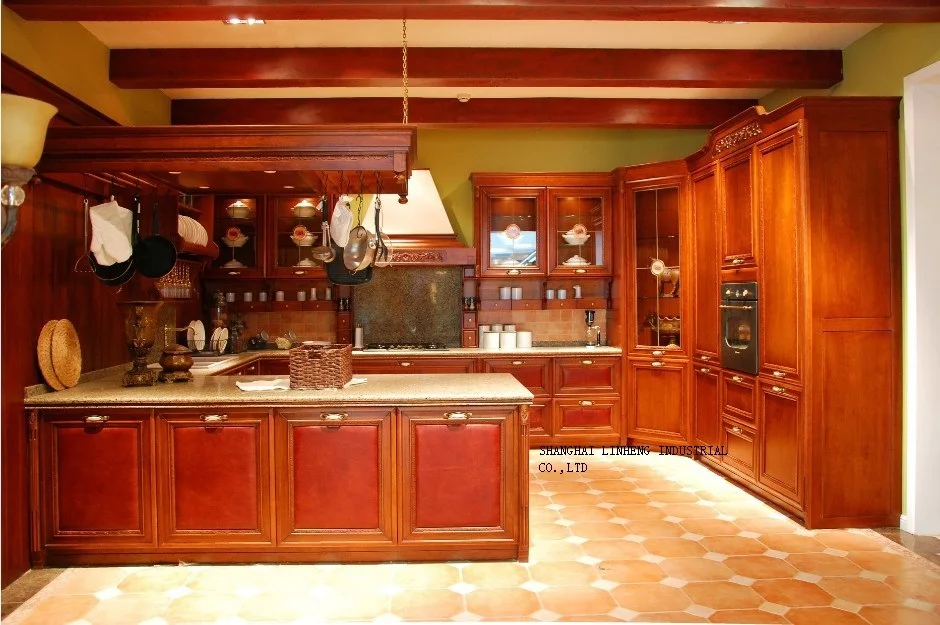 Mobili da cucina in legno di ciliegio colore (LH SW055) in Mobili da ... Mobili da cucina in legno di ciliegio colore (LH SW055) in Mobili da ...