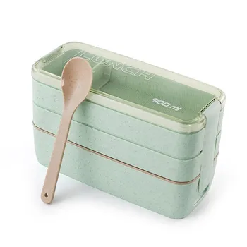

Hot Sales 900ml Portable 3 Layer Healthy Lunch Box Food Container Microwave Oven Lunch Bento Boxes Lunchbox
