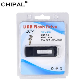 

CHIPAL Retail Packege Digital USB Voice Recorder 8GB Mini Dictaphone WAV Audio Recording Pen USB Flash Drive Gravador de voz